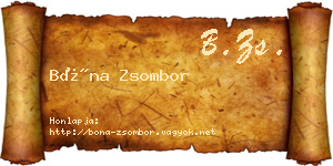 Bóna Zsombor névjegykártya