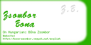 zsombor bona business card