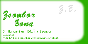 zsombor bona business card